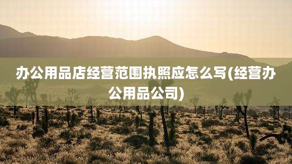 办公用品店经营范围执照应怎么写(经营办公用品公司)