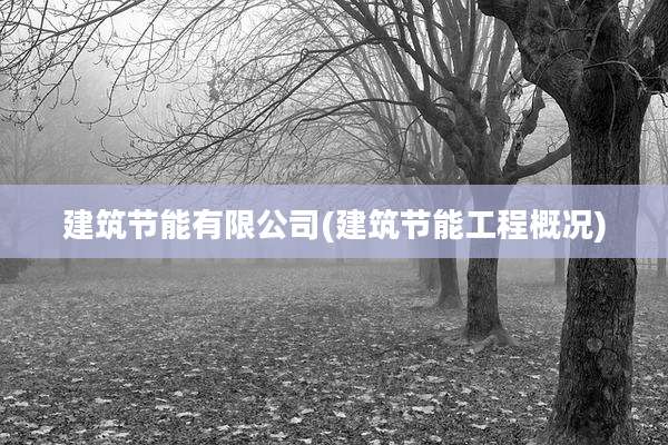 建筑节能有限公司(建筑节能工程概况)