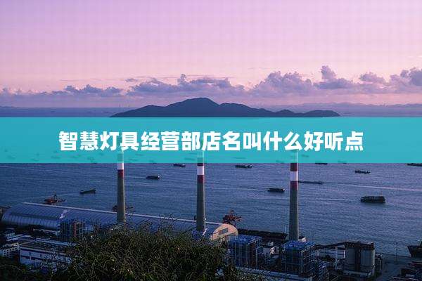 智慧灯具经营部店名叫什么好听点