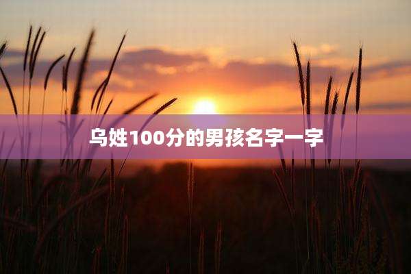乌姓100分的男孩名字一字