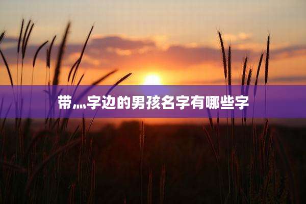 带灬字边的男孩名字有哪些字