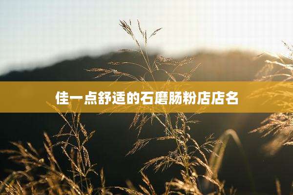 佳一点舒适的石磨肠粉店店名