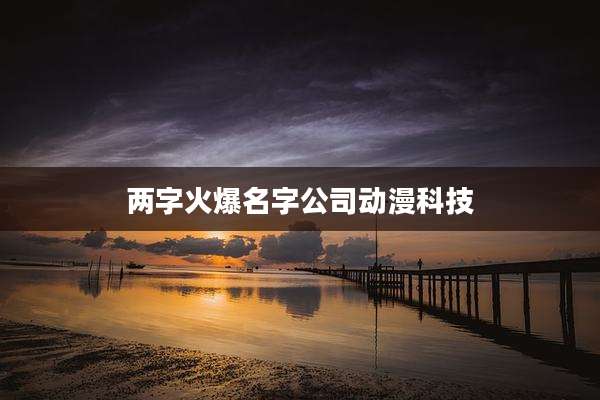 两字火爆名字公司动漫科技