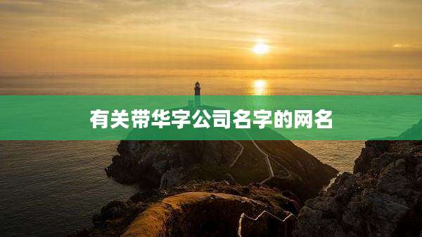 有关带华字公司名字的网名