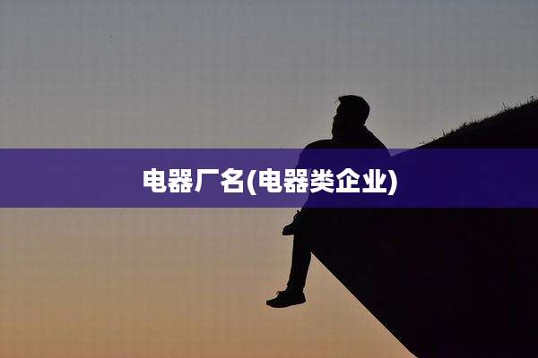电器厂名(电器类企业)
