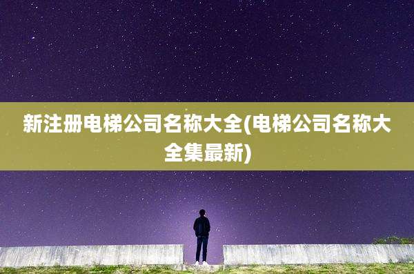 新注册电梯公司名称大全(电梯公司名称大全集最新)