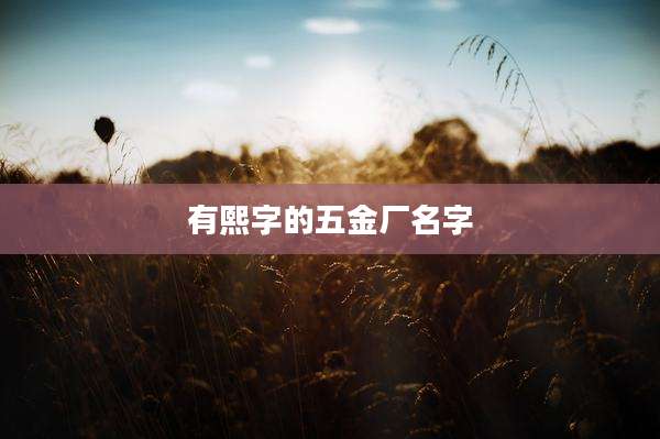 有熙字的五金厂名字