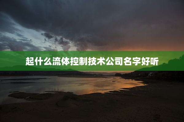 起什么流体控制技术公司名字好听