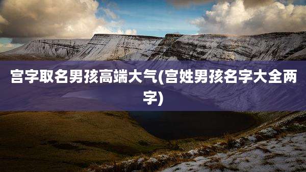 宫字取名男孩高端大气(宫姓男孩名字大全两字)