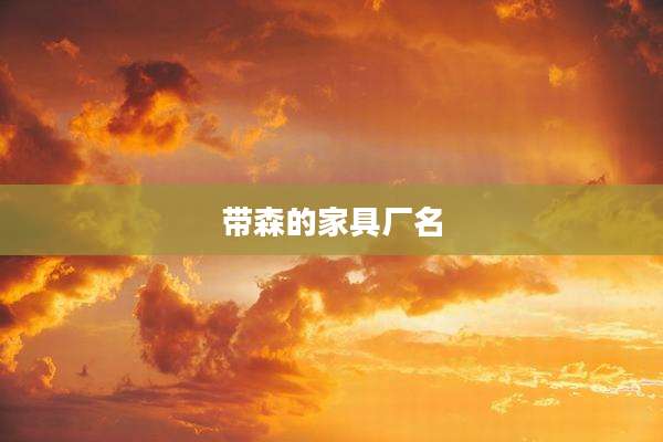 带森的家具厂名