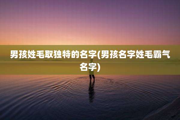 男孩姓毛取独特的名字(男孩名字姓毛霸气名字)