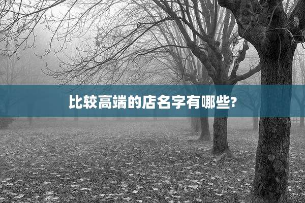 比较高端的店名字有哪些?