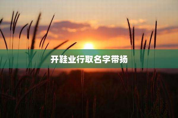 开鞋业行取名字带扬