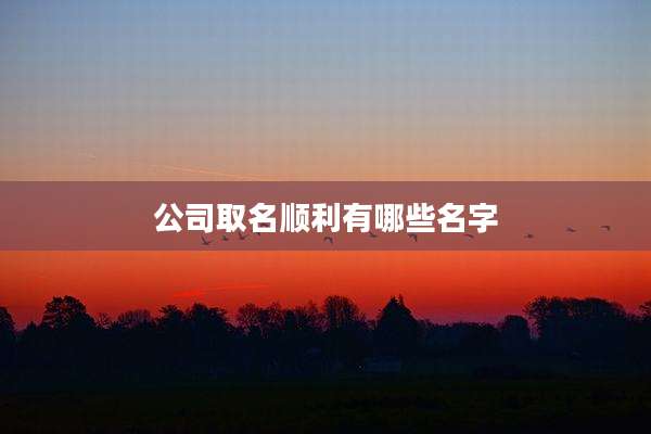 公司取名顺利有哪些名字