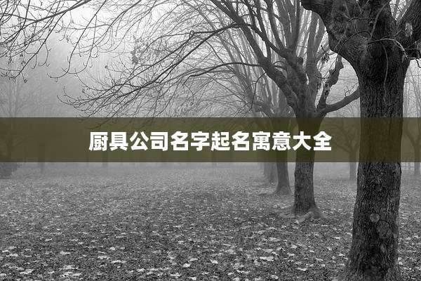 厨具公司名字起名寓意大全