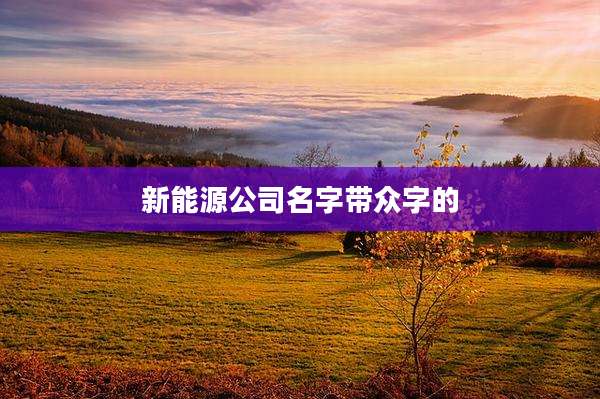 新能源公司名字带众字的