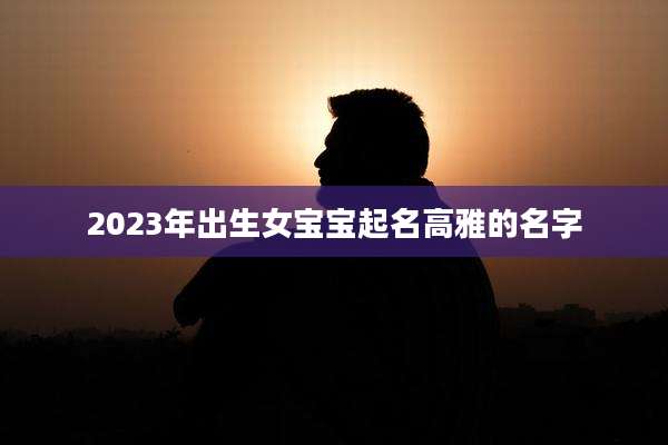 2023年出生女宝宝起名高雅的名字