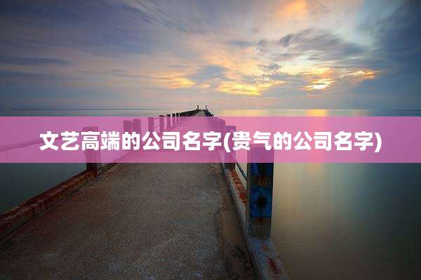 文艺高端的公司名字(贵气的公司名字)