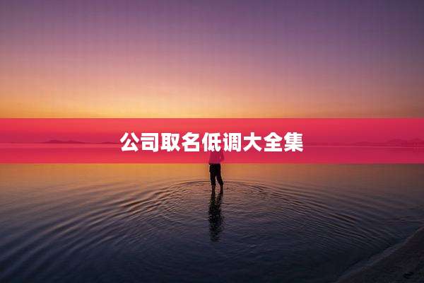 公司取名低调大全集