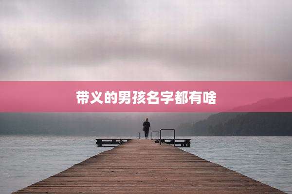 带义的男孩名字都有啥