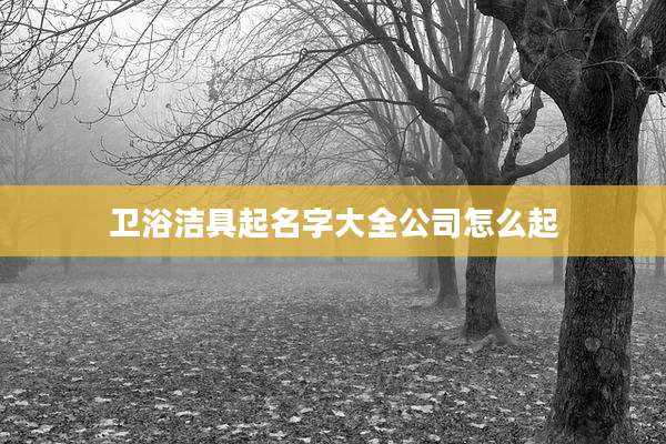 卫浴洁具起名字大全公司怎么起