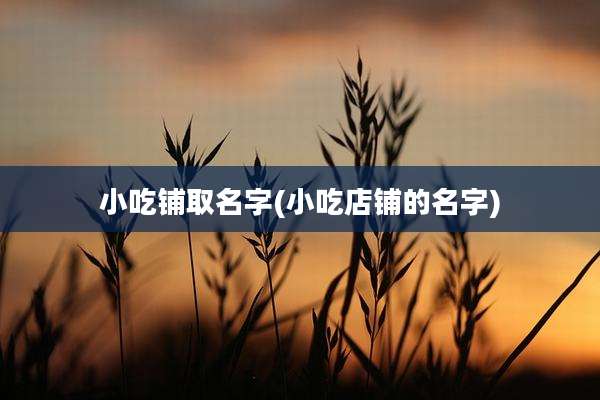 小吃铺取名字(小吃店铺的名字)