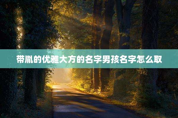 带胤的优雅大方的名字男孩名字怎么取