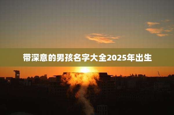 带深意的男孩名字大全2025年出生