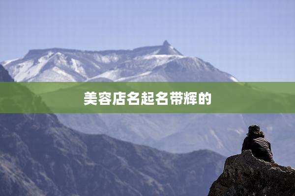 美容店名起名带辉的