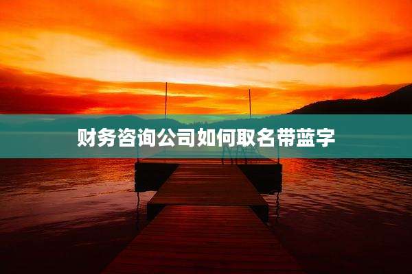 财务咨询公司如何取名带蓝字