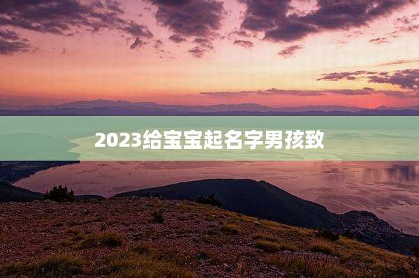 2023给宝宝起名字男孩致