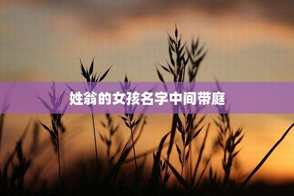 姓翁的女孩名字中间带庭