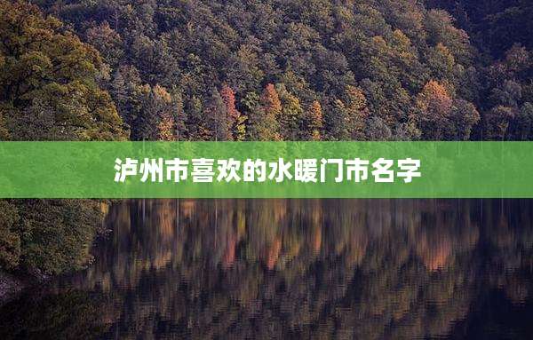 泸州市喜欢的水暖门市名字
