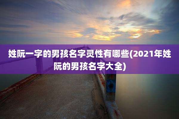 姓阮一字的男孩名字灵性有哪些(2021年姓阮的男孩名字大全)