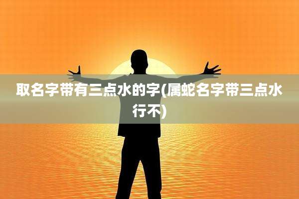取名字带有三点水的字(属蛇名字带三点水行不)