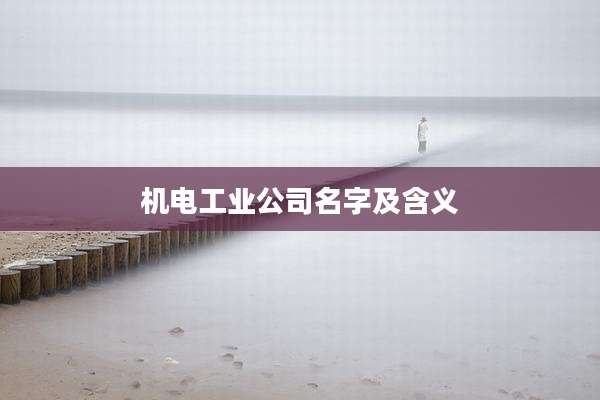 机电工业公司名字及含义