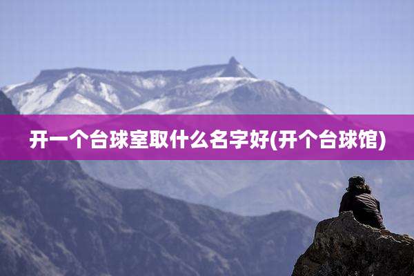 开一个台球室取什么名字好(开个台球馆)
