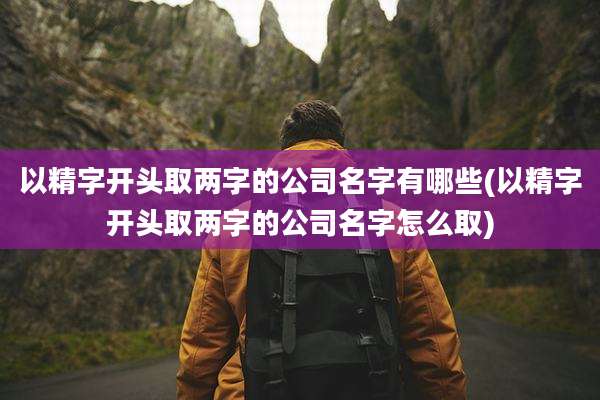 以精字开头取两字的公司名字有哪些(以精字开头取两字的公司名字怎么取)