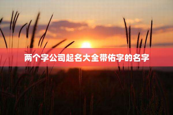 两个字公司起名大全带佑字的名字
