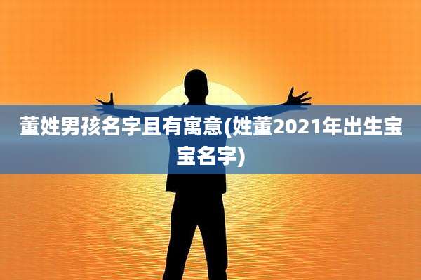 董姓男孩名字且有寓意(姓董2021年出生宝宝名字)