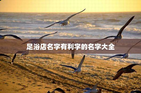 足浴店名字有利字的名字大全