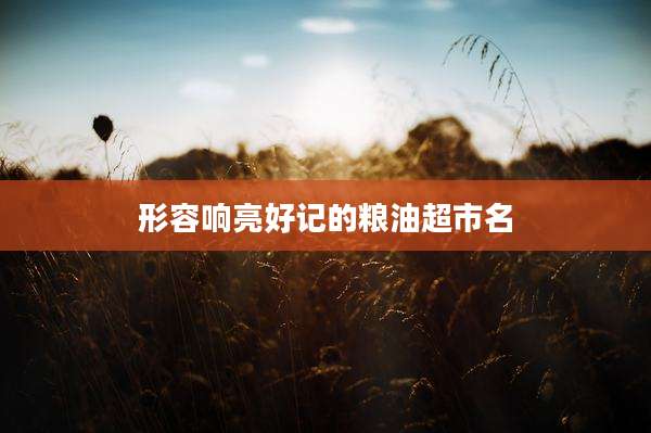 形容响亮好记的粮油超市名