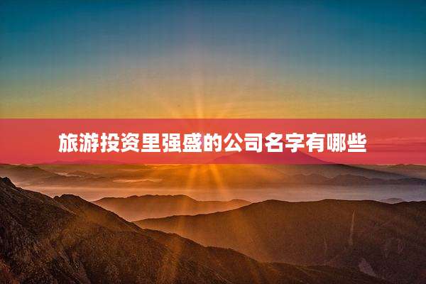 旅游投资里强盛的公司名字有哪些