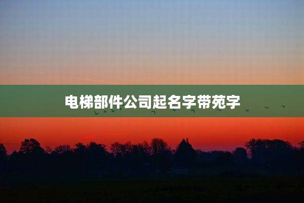 电梯部件公司起名字带苑字