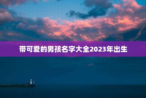 带可爱的男孩名字大全2023年出生