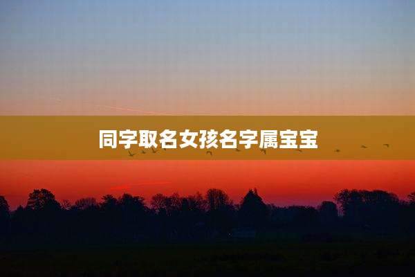 同字取名女孩名字属宝宝