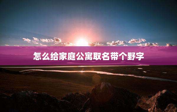 怎么给家庭公寓取名带个野字