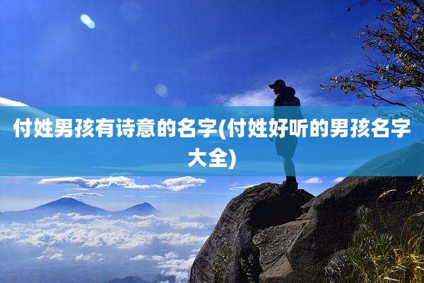 付姓男孩有诗意的名字(付姓好听的男孩名字大全)