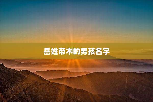 岳姓带木的男孩名字
