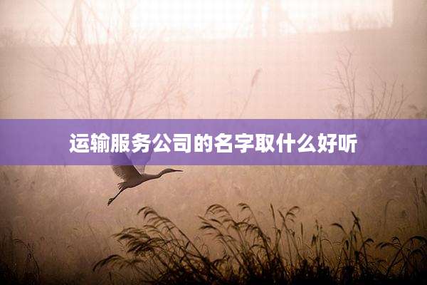 运输服务公司的名字取什么好听